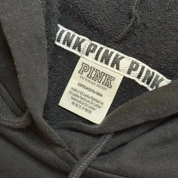 Victoria’s Secret PINK Gold Sequin Bling Pup Dog Pullover Hooded Sweatshirt - SM - Picture 6 of 11